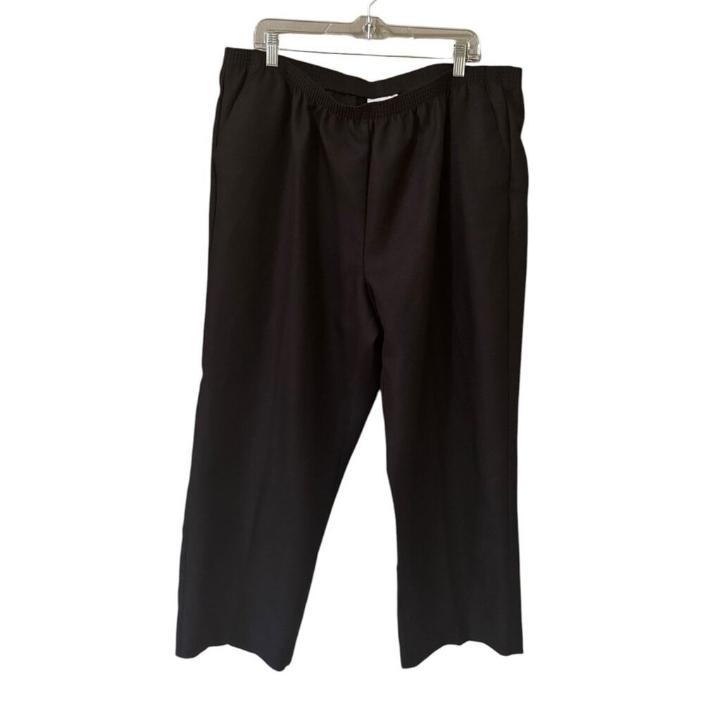 Alfred Dunner Black Pull On Pants Women Size 22 W‎ Elastic Waist Office Business